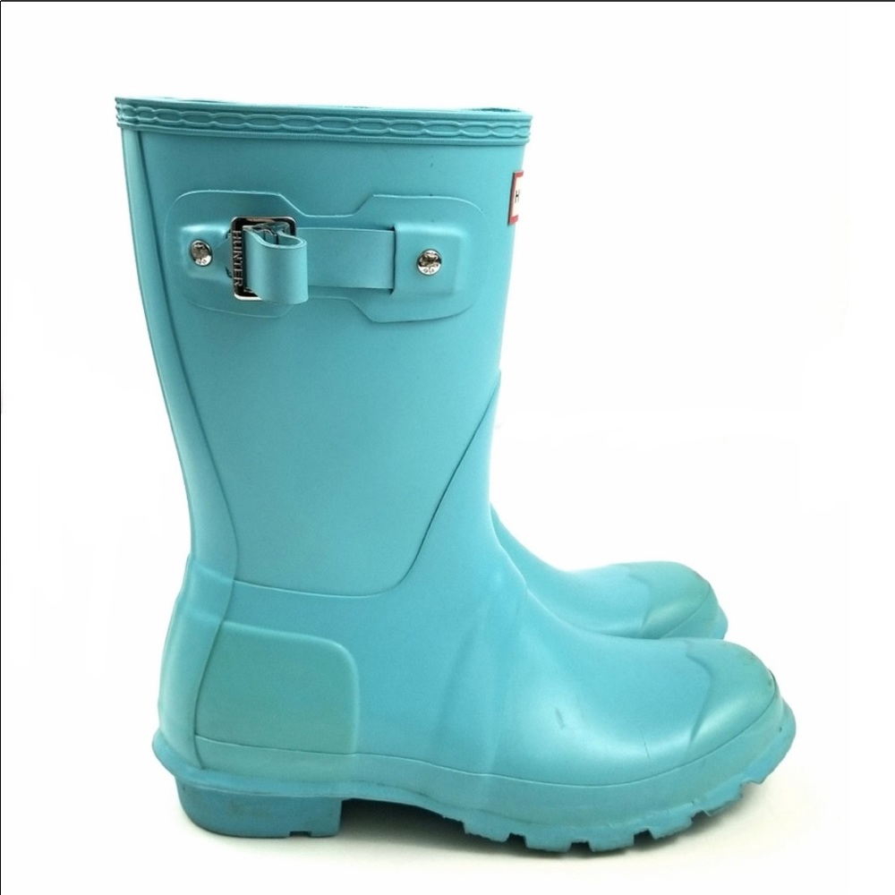 Hunter Tiffany blue short boots - Picture 3 of 7